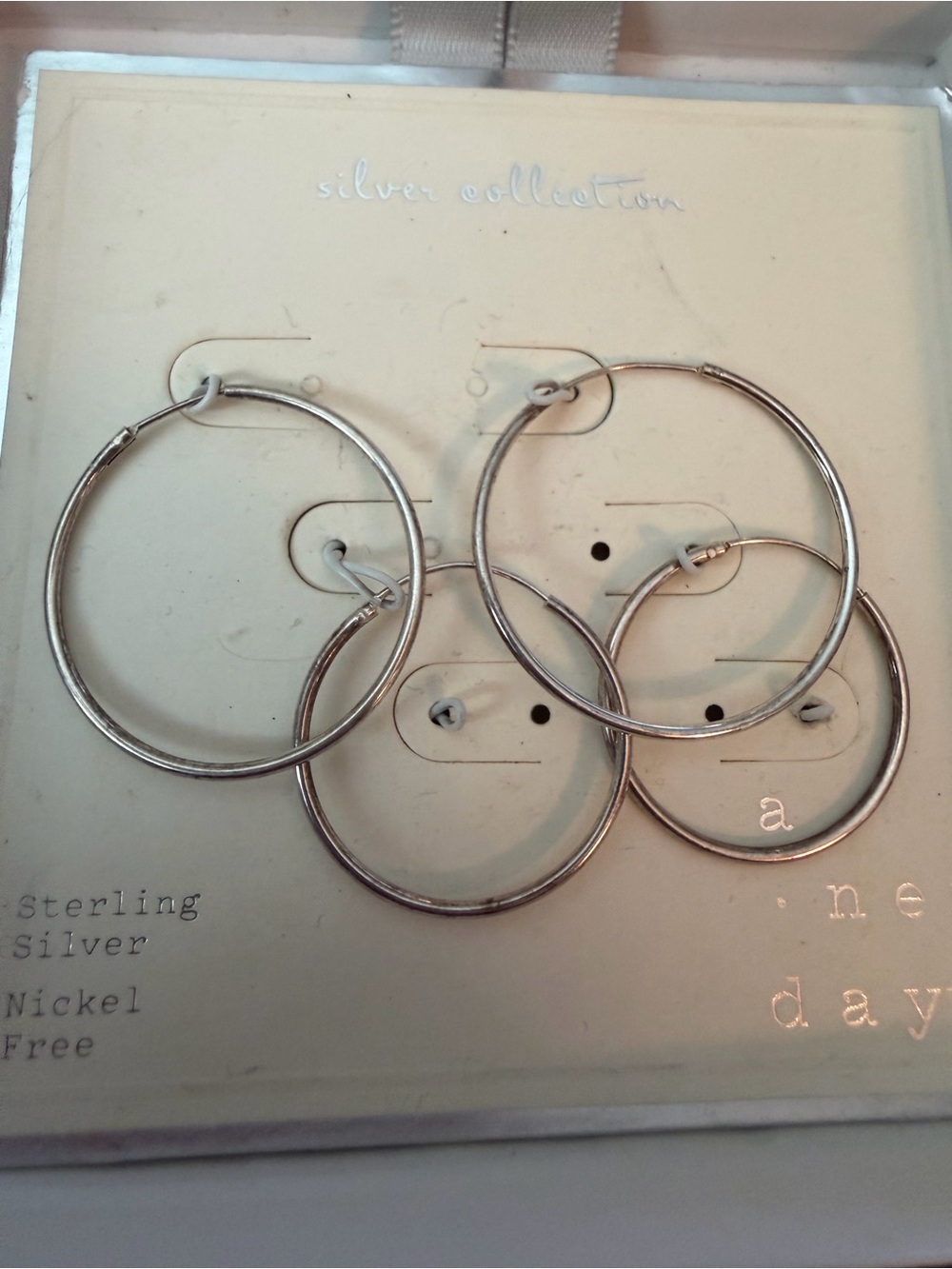 NWT 2 pair sterling silver hoop earrings